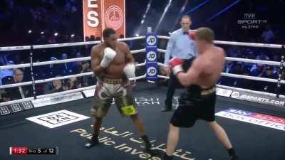 Povetkin sends Michael Hunter tumbling to the ropes