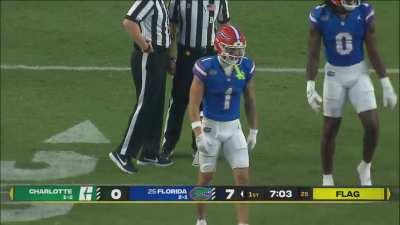 Ricky Pearsall wide receiver for Florida Gators's one handed catch. Definitely the catch of the year.