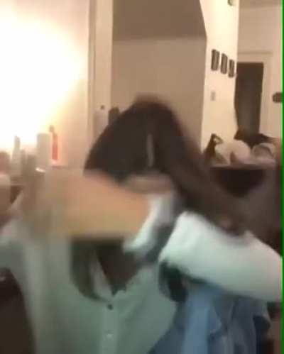 To kick a can off her head