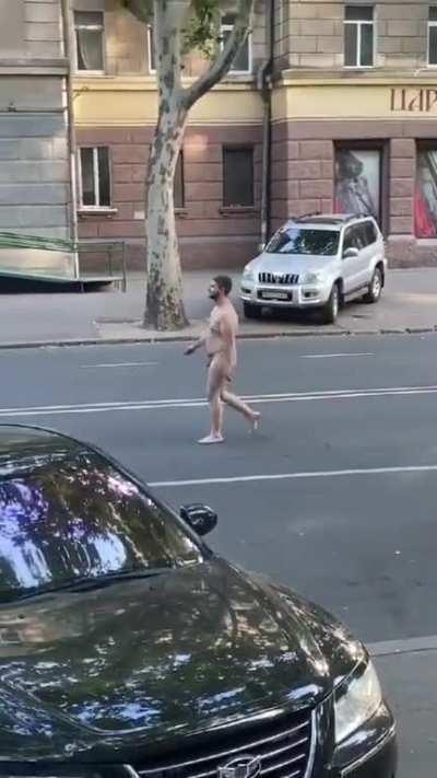 HMB while I stop traffic naked