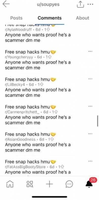 Be aware he on a streak just commenting random scam under people pictures and videos hes been doing it for over 30 days now