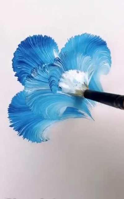 An artist painting flowers