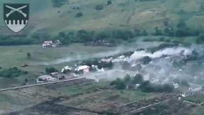 Ukrainian BTR-4E fires at Russian positions in Hlyboke, Kharkiv Oblast. 7 June 2024