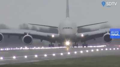 Pilot lands 394-ton A380 sideways as Storm Dennis rages