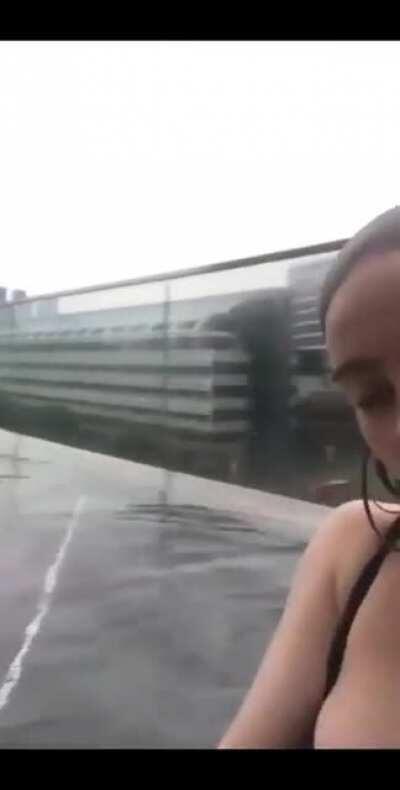 In the pool
