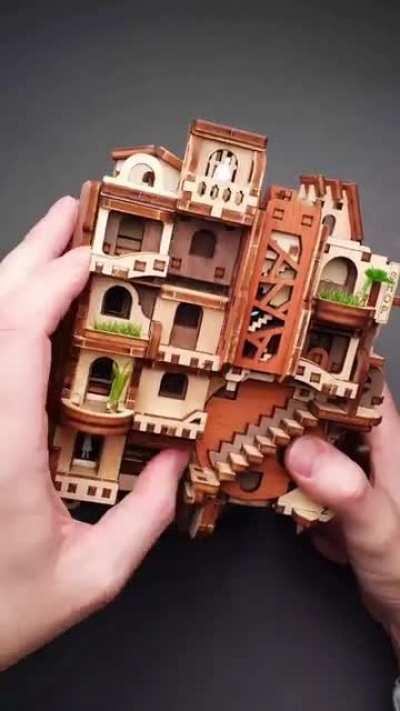 An architectural puzzle that requires 116 precise steps to solve