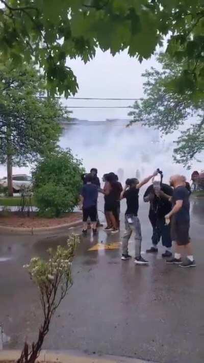 Protestors after being bombarded with tear gas during the Minneapolis police brutality protests