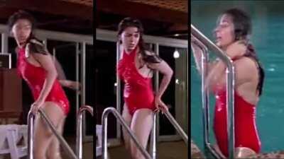 Juhi Chawla in SEXY RED Swimsuit - Slo Mo Vdo