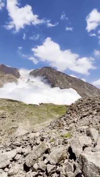 Caught in an avalanche two days ago in Kyrgyzstan, everyone survived.