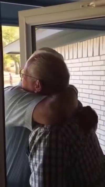 Daughter surprises her 85 year old dad by tracking down his best friend from the war whom he thought died and flew him in to reunite them