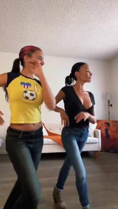 Kylie dancing with her mom