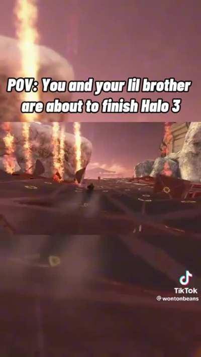 You and your lil brother about to finish halo 3