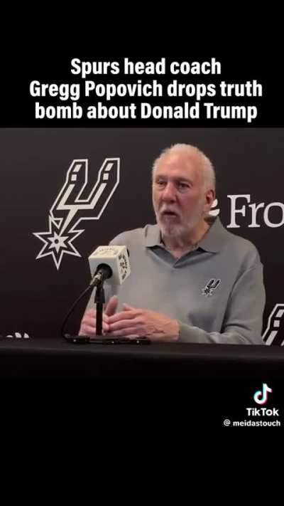 Spurs coach Popovich drops truth bombs about Trump