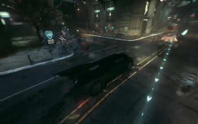 The BTAS Batmobile as a mod in Batman: Arkham Knight