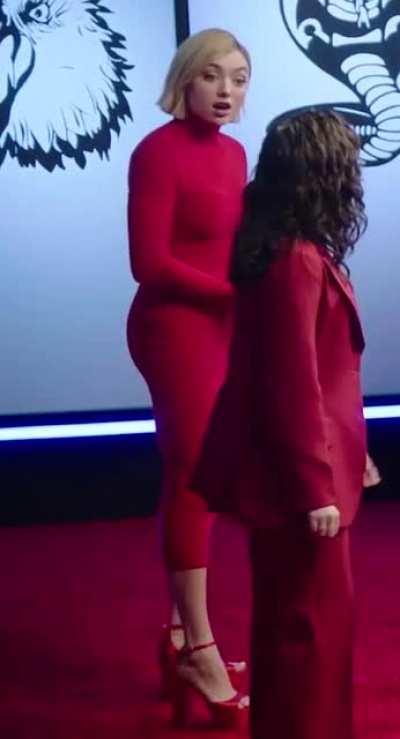 Pey in a red dress from new Netflix video