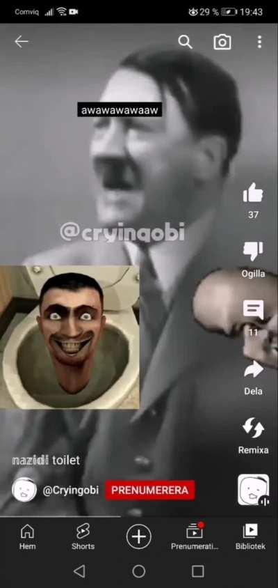 You're skibidi toilet is: damn nazi