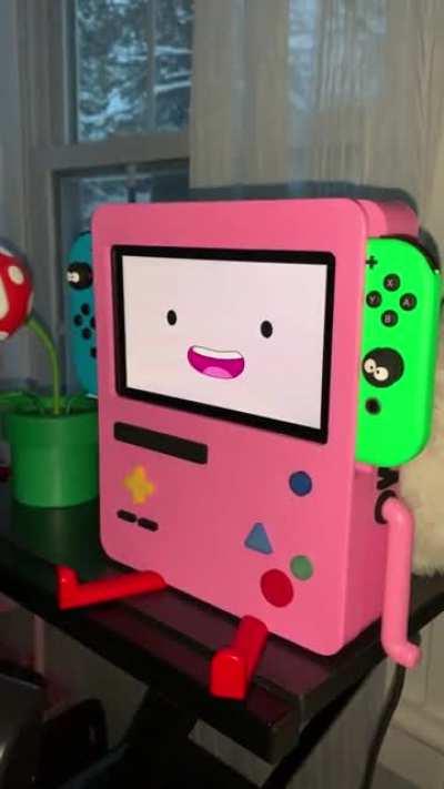 Pink BMO (from adventure time) Switch Stand 😊