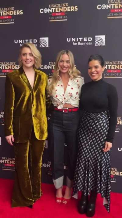 ‘Cherry Pie Picnic’ Barbie outfit while attending the Deadline Contenders, with Greta Gerwig and America Ferrera | November 2023