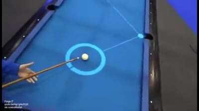 A pool table that projects the balls trajectory.