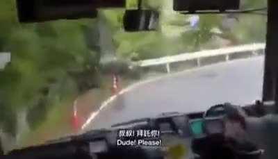 Professional driver drifting