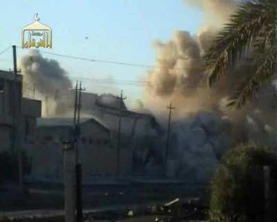 Police station leveled by car bomb - Fallujah, Iraq (2007)