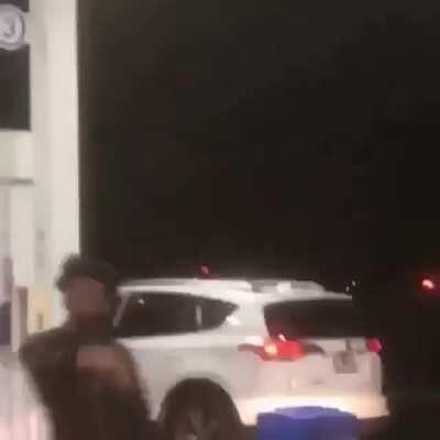 X at the gas station