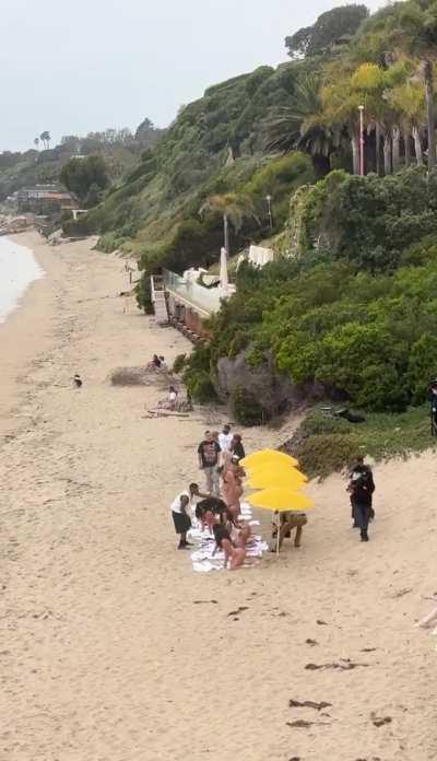 Music video shenanigans on a peaceful private beach with families &amp;amp; kids 🤦🏽‍♀️