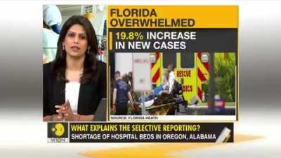 Gravitas | The western media is hiding a big story. The US is running out of ICU beds and oxygen. Florida may be out of oxygen in 24 hours- it recorded its highest daily deaths. Why isn't the media reporting it? Because the US is not India. Palki Sharma c