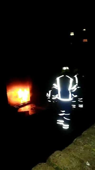 Video of the fire which happened in Grove Court on the drive.