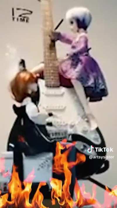 Bjd playing the guitar