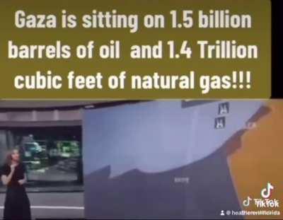 Did you know? Gaza is sitting on 1.5 Billion Barrels of Oil and 1.4 Trillion Cubic Feet of Natural Gas