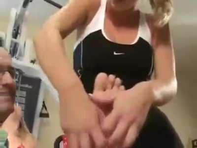 Gym girl tickled