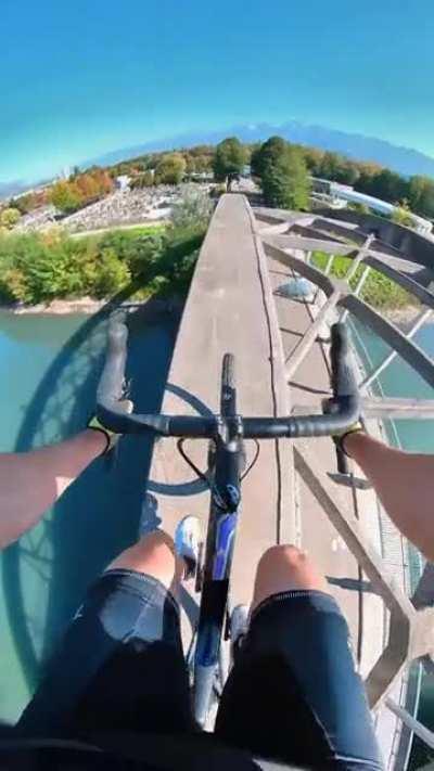 Cyclist takes a different route