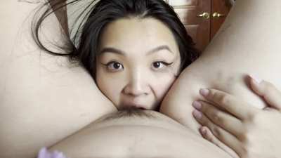 Two Asian Lesbians having fun