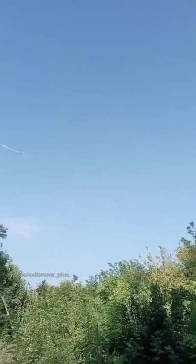 Fighter Jet Destroys a Cruise Missile Somewhere over Ukraine.