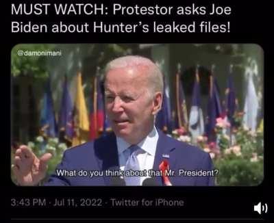 Protester asks biden about hunters crack deal