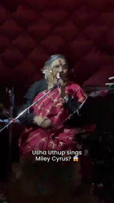 Usha Uthup singing Flowers by Miley Cyrus.