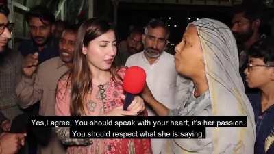 Pakistani reporter confronts man who tries to cover her hair with a scarf