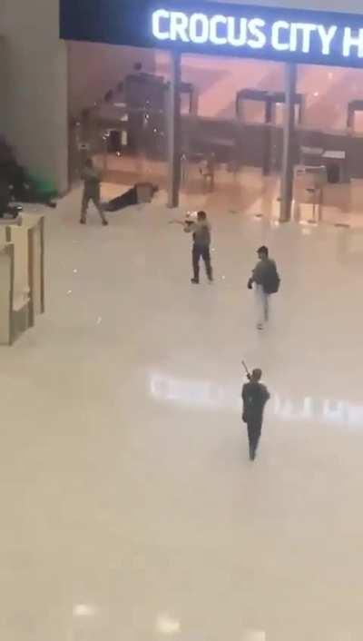 The moment gunmen entered the Crocus City Hall in Moscow