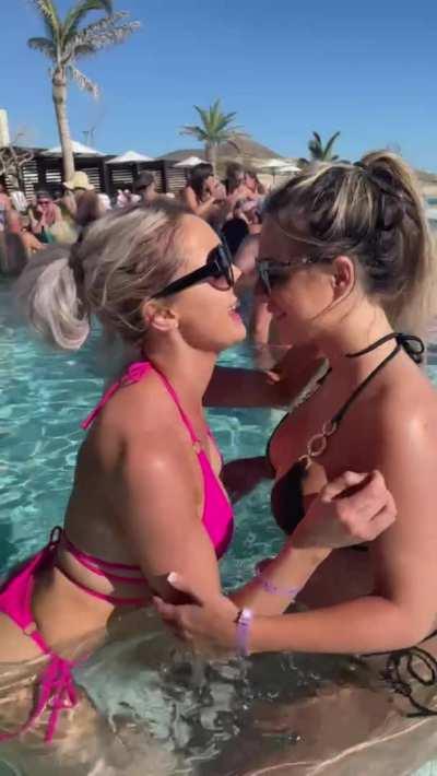 Having fun with my bestie at a pool party