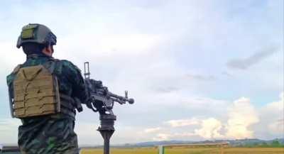 KNDF (Karenni Nationalities Defense Force) Dshk Technical Gunner firing at Myanmar/Burmese Military Jets. (December 2023)