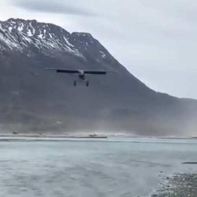 Landing on a dime in Alaskan winds.