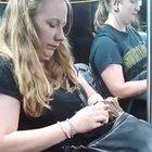 Blowing a line on a city bus