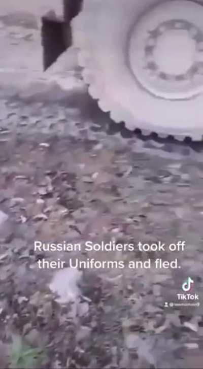 Russian soldiers fled leaving behind their uniforms.