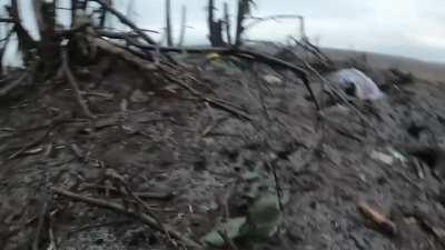 GoPro footage of the 43rd Mechanized Brigade assaulting Russian positions filled with mud/water. Near Yahidne, Kharkiv region.