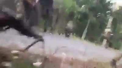 Philippine army special forces engaging rebels in the jungle.