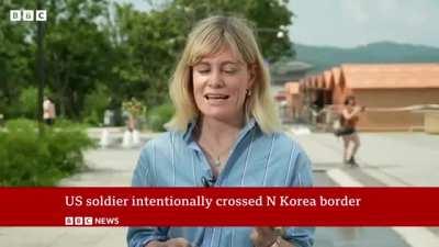 An American soldier in detention in South Korea, who was about to be transferred to the United States, intentionally crossed the North Korean border