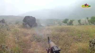 Turkish patrol in a close ambush with Kurd fighters