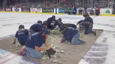 A Society in Decline: American teachers are so disrespected that they are treated as halftime entertainment at hockey games -- forced to compete and degrade themselves for a few dollars of cash to use to fund their classrooms.