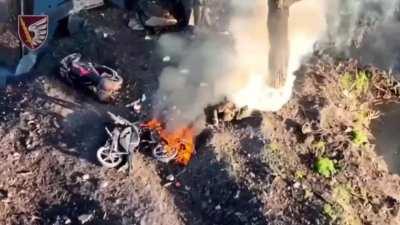 Unsuccessful attack by Russian motorcyclists on the Maryinka direction